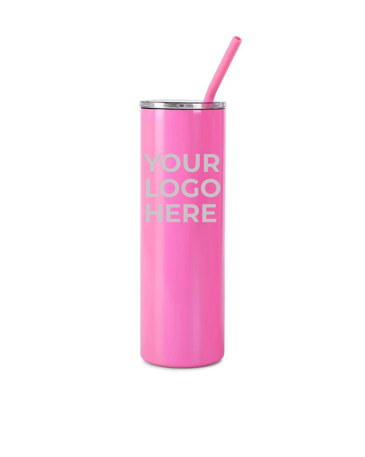 20oz Skinny Laser-Engraved Tumbler - Custom Mascot Edition