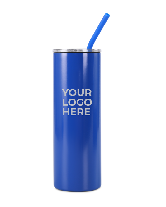 20oz Skinny Laser-Engraved Tumbler - Custom Mascot Edition